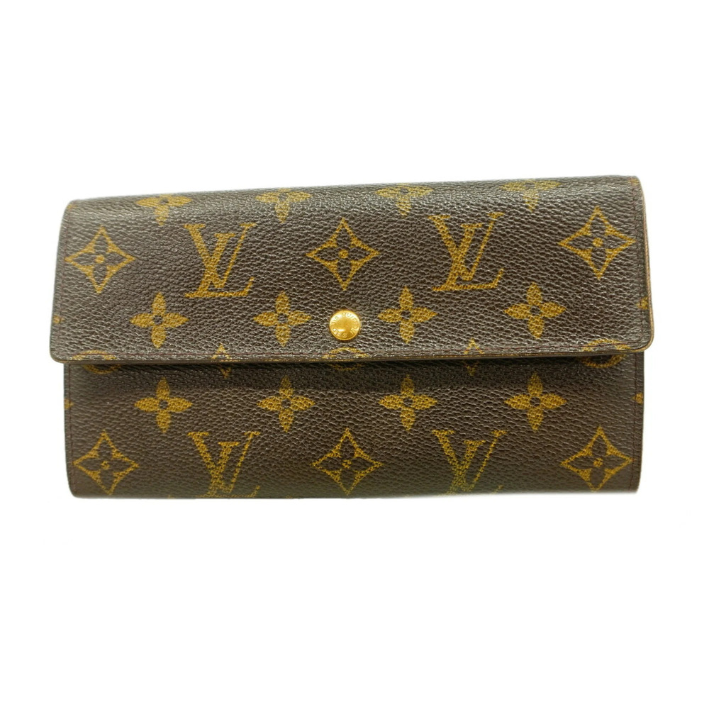 Louis Vuitton Monogram Pochette Portemonnaie Credit Long Wallet M61725 Brown ...